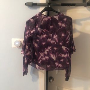 BCBG Max Azria Long Sleeve 100%Silk Top Size XS